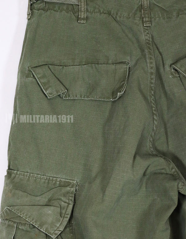 Real 1969 4th Model Jungle Fatigue pants, size X-S, used, faded.