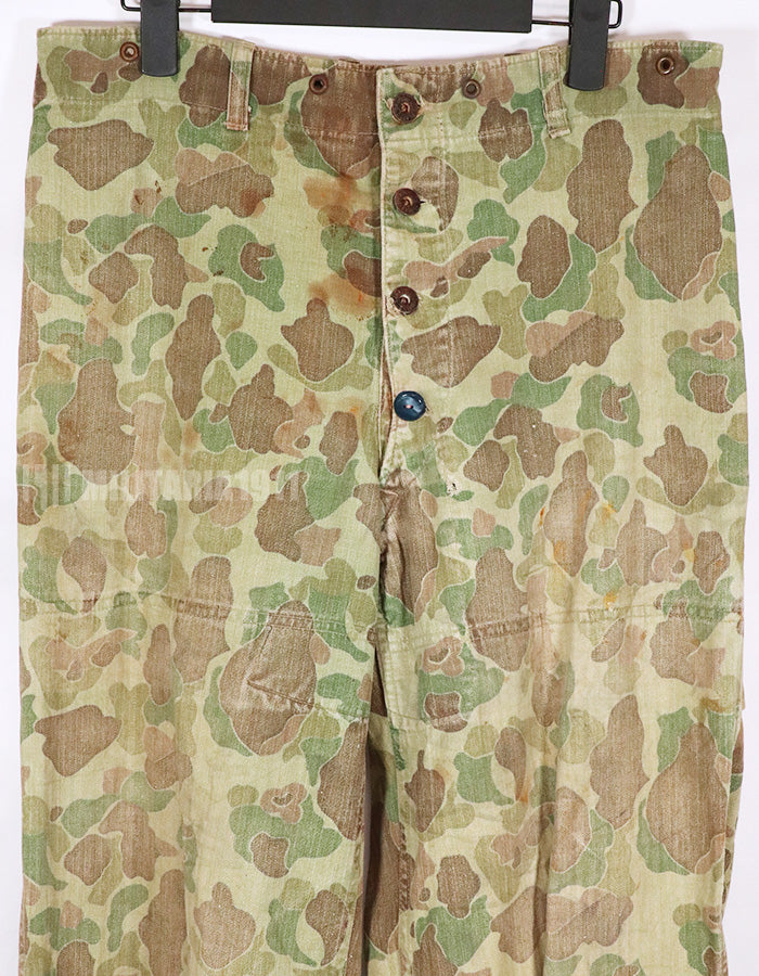 Real 1940s US Marine Corps Frog Skin Camouflage P44 Reversible Pants Used