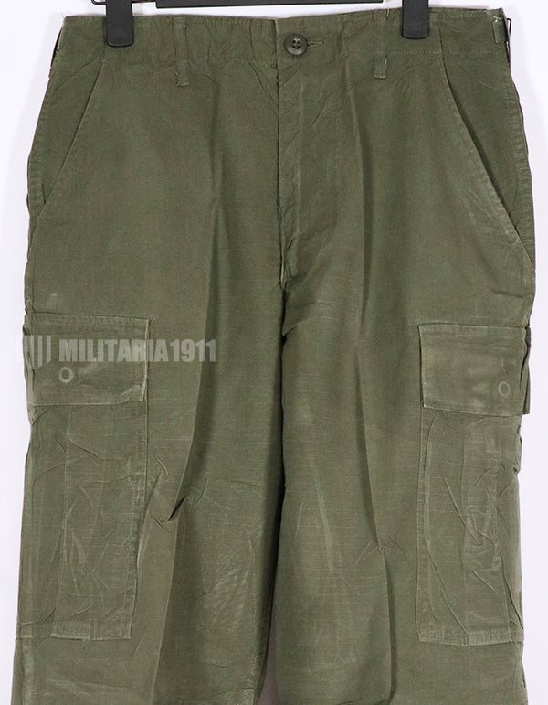 Real 1969 4th Model Jungle Fatigue Pants, used, S-R, stained.