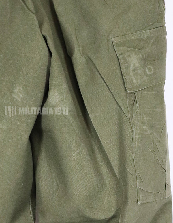 Real 1969 4th Model Jungle Fatigue Pants, used, S-R, stained.