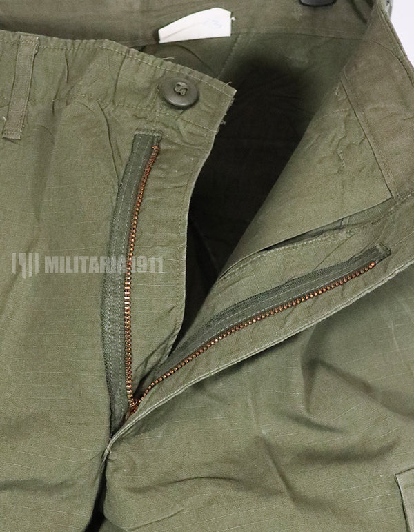 Real 1969 4th Model Jungle Fatigue Pants, used, S-R, stained.