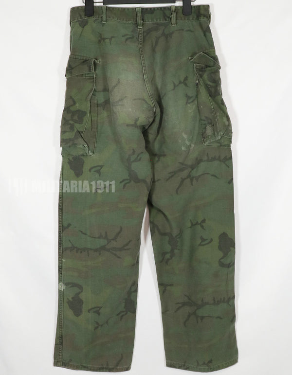 Real ARVN Invisible Leaf Pants, zipper fly, stained, used.