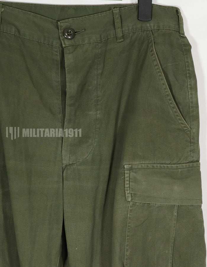 Real Poplin Jungle Fatigue pants, S-S, faded, used.