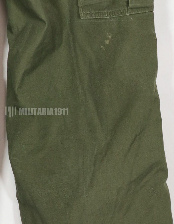 Real Poplin Jungle Fatigue pants, S-S, faded, used.