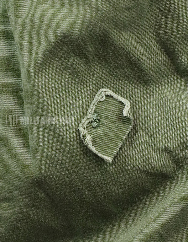 Real 2nd model jungle fatigues jacket, worn, scratched, faded.