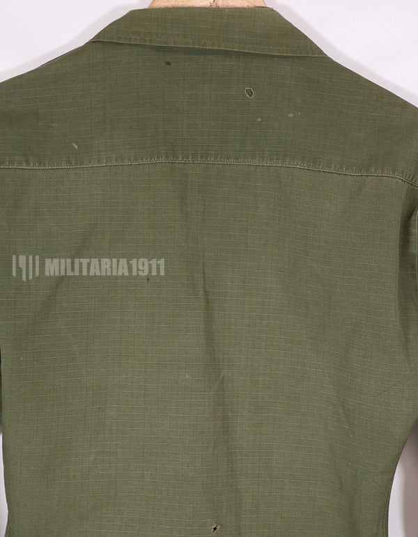 Real 1969 4th Model Jungle Fatigue Jacket, damaged, patch included.