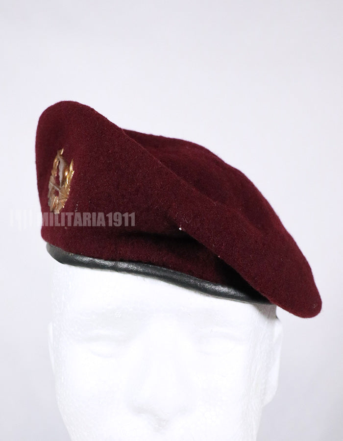 Real South Vietnamese Ranger BDQ Maroon Beret with metal insignia