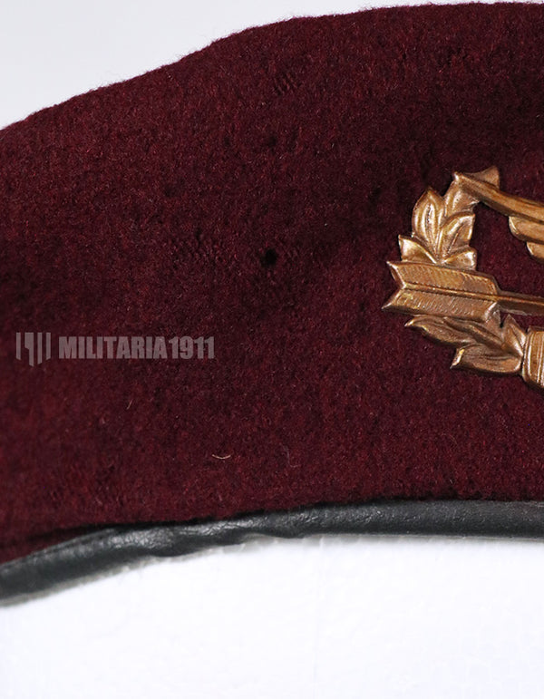 Real South Vietnamese Ranger BDQ Maroon Beret with metal insignia